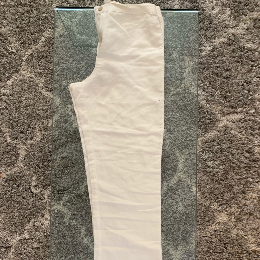 Beautiful Cream Woman Linen Pants